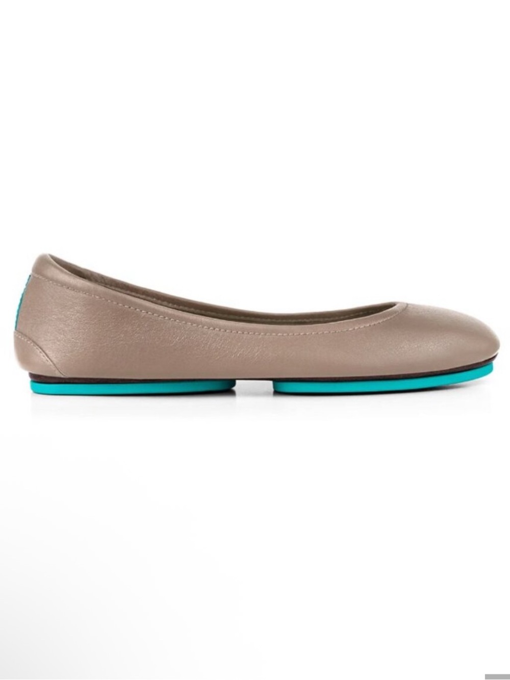 Tieks Taupe Leather Ballet Flats Foldable Packable Size 8